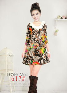 虎門2012秋冬裝時尚爆款淑女個性碎花多顏色連衣裙批發價格 廠家 圖片